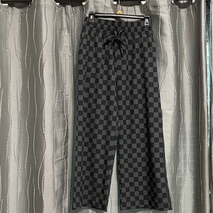 Albion Black Checkered Wide Leg Pants